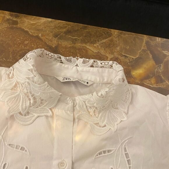 Zara embroidered/ crochet collar blouse, XL - Picture 15 of 15
